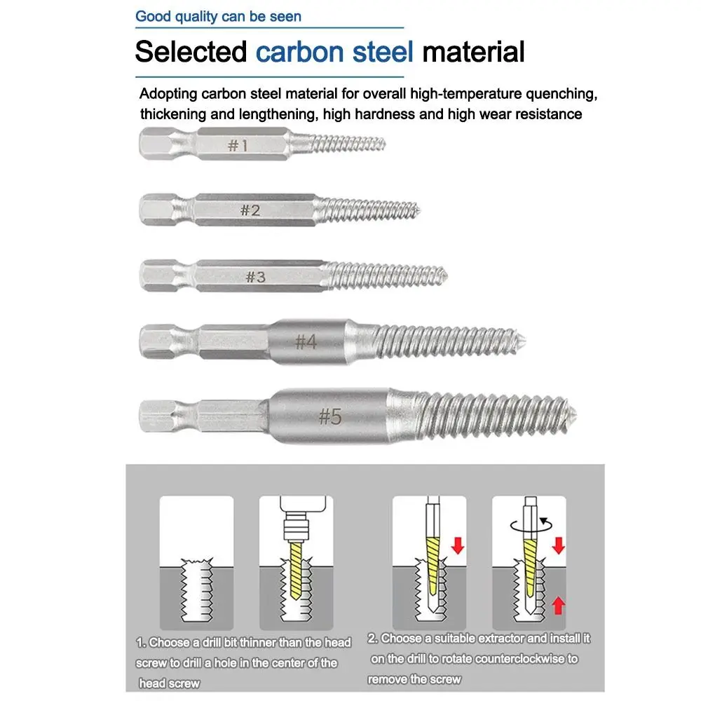 12Pcs/Set Hexagonal Shank Taps Drill Bit Set with Storage Box Anti-slip HSS Screw Tap Drill Bit Tap Extractor