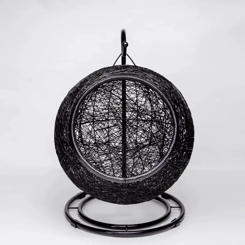 Paper Rope rattan Woven Hanging Hammock Egg Chair Lounge Soft Deep Cushion with Hammock Stand for Cat Dog Pet  Basket