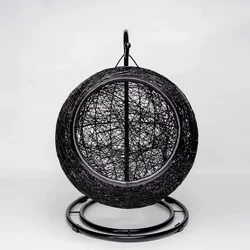 Paper Rope rattan Woven Hanging Hammock Egg Chair Lounge Soft Deep Cushion with Hammock Stand for Cat Dog Pet  Basket