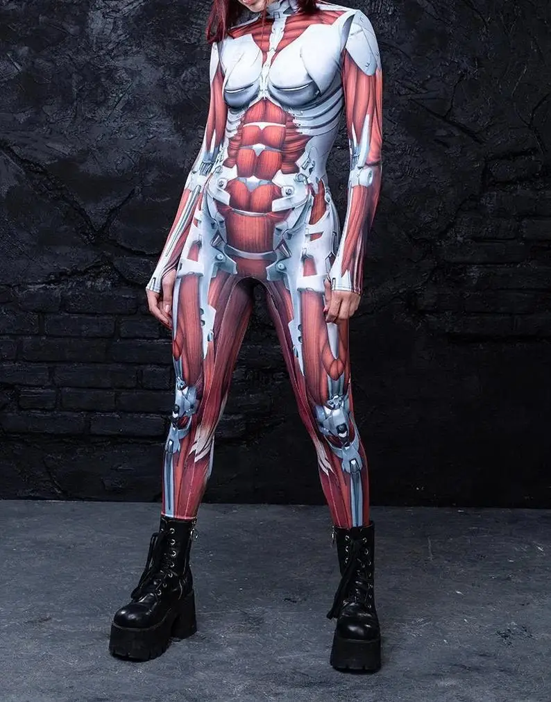 Unisex 3D-gedruckter Tier-Schlangenschädel Cosplay Slim Bodysuit Erwachsenen-Halloween-Cosplay Zirkus-Bühnenkostüm Karneval-Jumpsuit – Detail 12