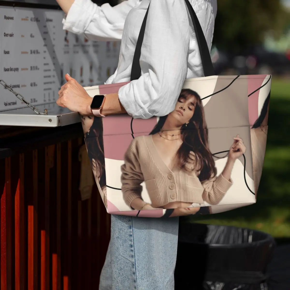 

Aitana Ocana Singer Beach Tote Bag Sport Gym Yoga Duffle Large Tote Bag Women Travel Bag Fitness bag