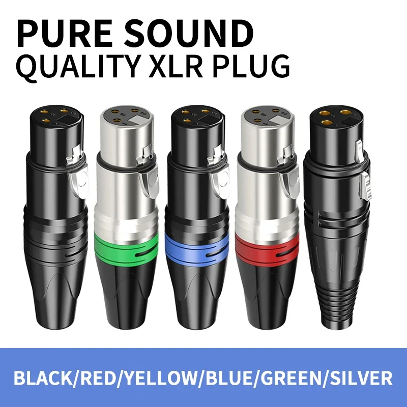 

3Pin XLR Adapter Male Female Socket XLR Aviation Connector Welding Head Microphone Cable Connector Solder Plug Adapter