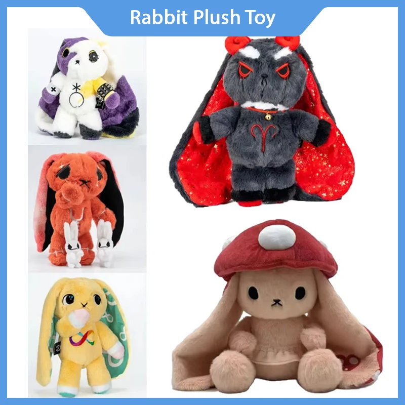 

Dreadfuls Non Binary Rabbit Plush Toy Bunny Pillow Stuffed Soft Horror Goth Animal Doll Peluches For Kids customized Gifts