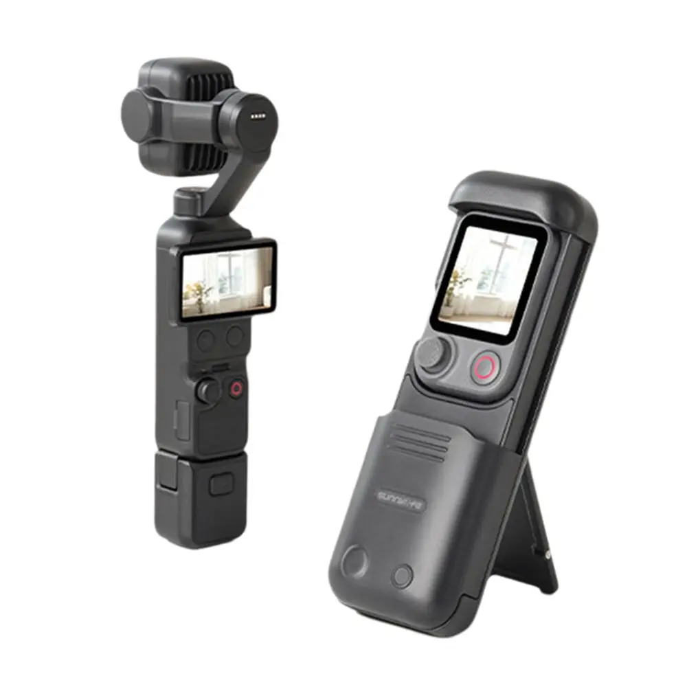 osmo-pocket-4p用、スライド式リモコン保護ケース、着脱式プラスチックフレーム、タップ式ケース、携帯用、耐衝撃、ビューファインダーカバー。