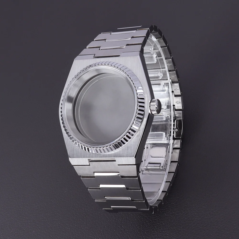 

Sapphire Glass 40mm silver case and steel bracelet for Mod PRX Super Player NH35 NH36 NH72 Movement watch accessories 28.5mmDial