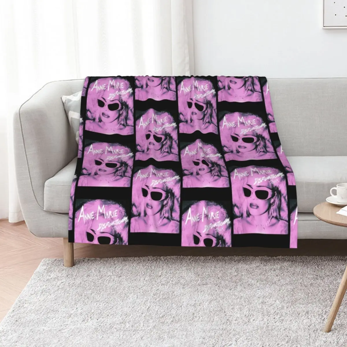 new Anne-Marie dysfunctional tour Throw Blanket for sofa For Sofa Thin bed plaid Retros Furrys Blankets
