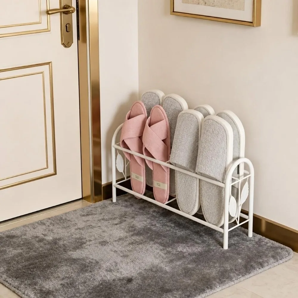 Two-Layer Shoe Rack Metal No Installation Needed Shoe Storage Shelf Space Saving Vertical Home Storage Shelf