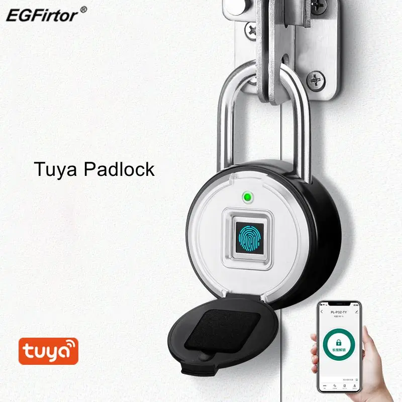 

Fingerprint Tuya Smart Padlock APP Remote Control Unlock Outdoor Waterproof Warehouse Courtyard Dormitory Electronic Padlock