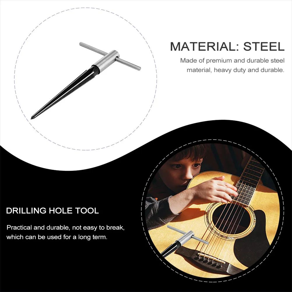 Heavy Duty Guitar Bridge Reamer Tool Professional Drilling Hole Tool for Precise Bridge Mounting Guitar Supply Accessory