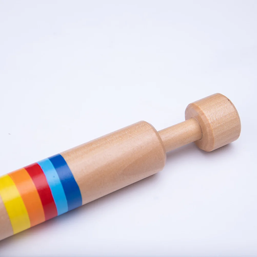 Pull-Push Holzpfeife Musikinstrument Kreative Flöte Pädagogisches Lernwerkzeug Buntes Design Pfeifenflöte