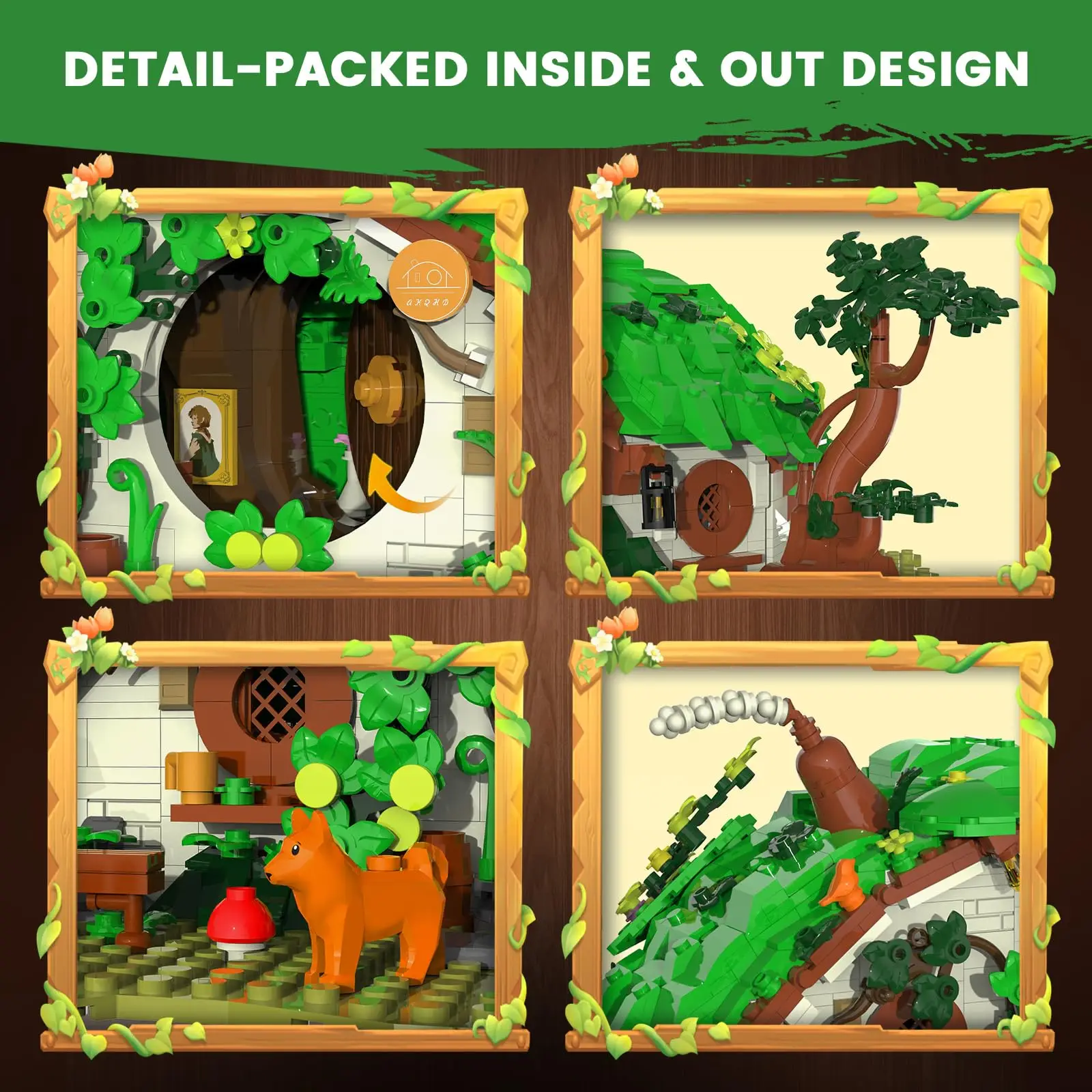 1088 pçs conjunto de construção de cabine anã com luz led adultos colecionáveis casa & escritório decoração blocos de construção diy fantasia casa modelo kit