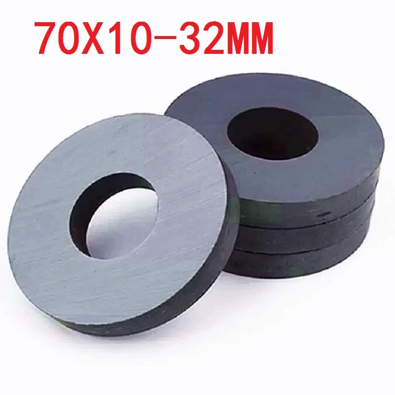 New Ring Ferrite Magnet 70x10 mm Hole 32mm Permanent Magnets 70mm x 10mm Black Round Speaker Ceramic Magnetic 70*10 70-32x10mm