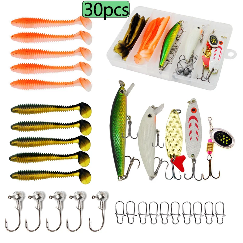 Kit señuelos pesca lubina y lucio: vinilos, jigs y cucharas - imagen 4
