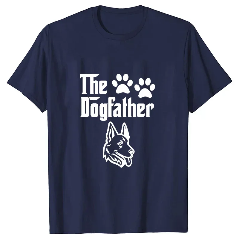 The Dogfather Funny T-shirts for Men Dog Dad T-shirt German Shepherd Dad Male Tshirts Short Sleeve Summer Oversized T Shirt Tee