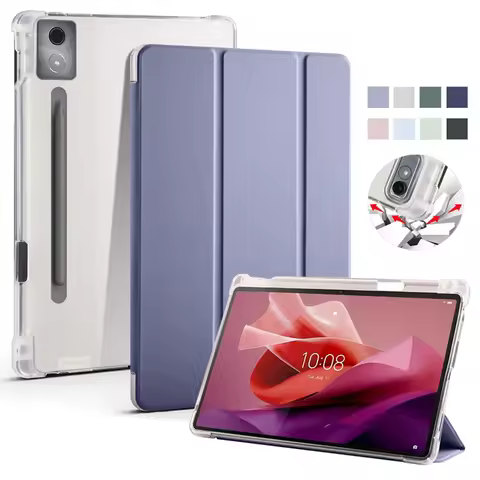 For Lenovo Idea Tab Pro Case TB373FU with Pencil Holder PU Leather Soft Back Stand Cover for Xiaoxin Pad Pro 2025 TB375FC 12.7"