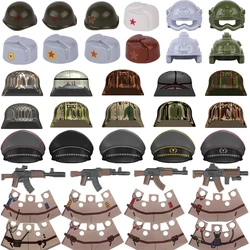WW2 Army Soldier Figures Military Accessories Building Blocks Soviet German Officer Hat Special Forces Gun AK Helmet Coat Toy
