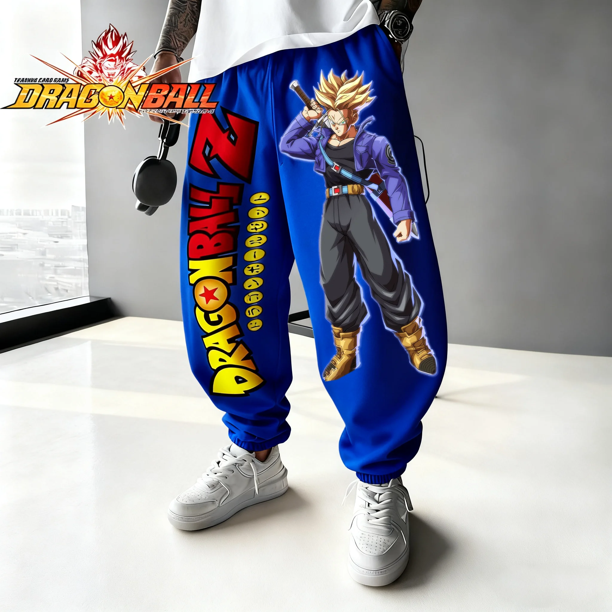 

Autumn/Winter Japan Anime Dragon Ball Super Super Saiyan Trunks Cotton Print Sweatpants Trendy Men Street Fashion Cuff Pants Y2k