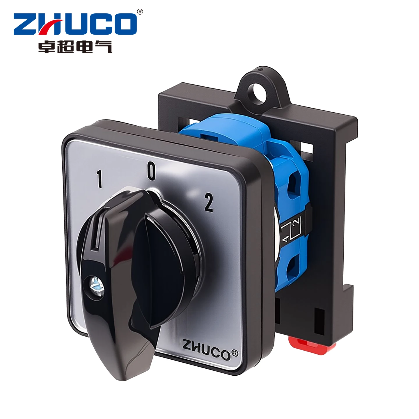 Zhuco 2/3 Position Selector Switch 20A 690V, 4-Terminal Universal Rotary Cam Selector with Locking Switch, Suitable for Distribution Cabinets, Machine Tools, Industrial Panels (Szw26-20/B11R, on Off On, on Off, on on)