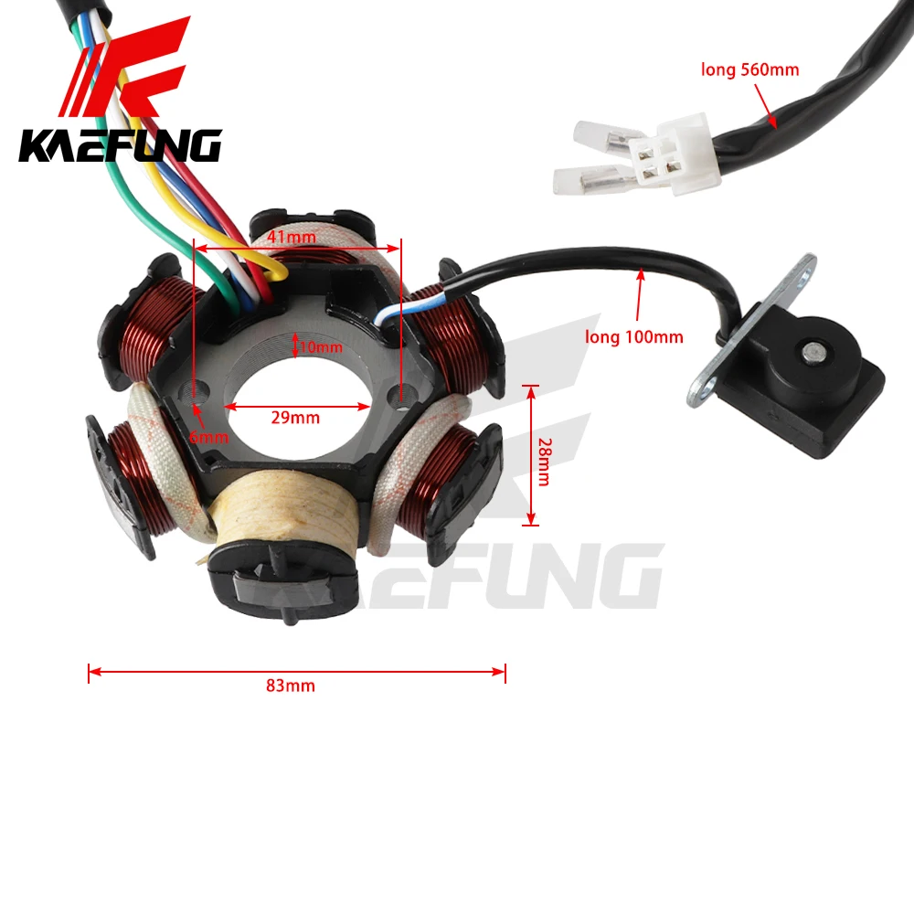 Magneto Stator coil 5 Wire AC 6 Pole Ignition Stator Magneto for GY6 125cc 150cc Engine Stator replacement for Scooter ATV