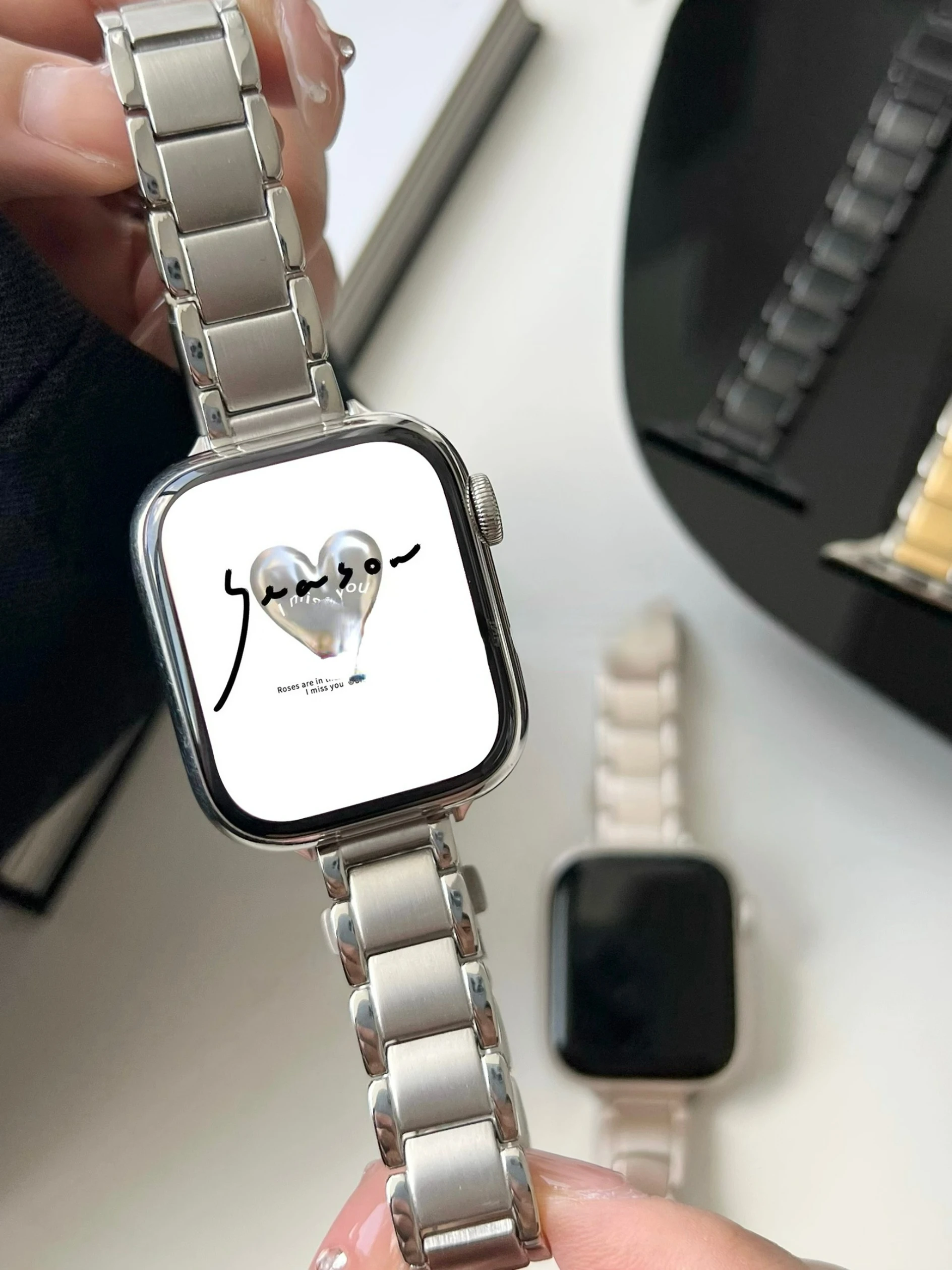 Starlight Watchband Stainless Steel Strap for Apple Watch Band Applewatch S8 Simple and Thin Series 7 654SE2 Correas Apple Watch