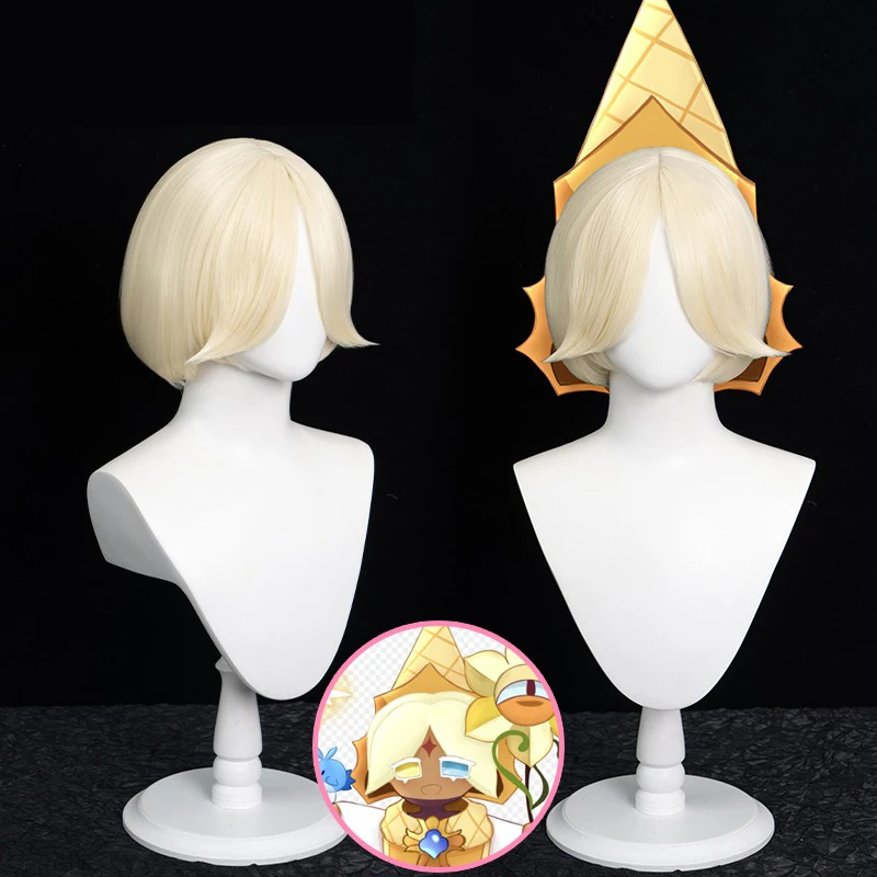 IN STOCK Pure Vanilla Pumpkin Pie Espresso Cookie Wig Game Cookie Run Kingdom Cosplay Wigs Resistant Synthetic Hair Halloween