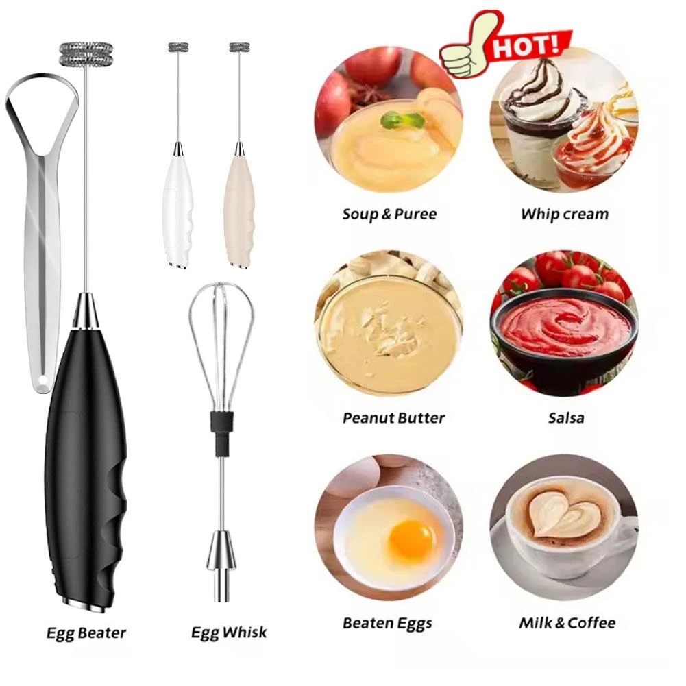 Wireless Electric Milk Frother Battery-Powered Handheld Foamer Coffee Cream Soup Peanut Butter Egg Whisking Baking Accessories view 2