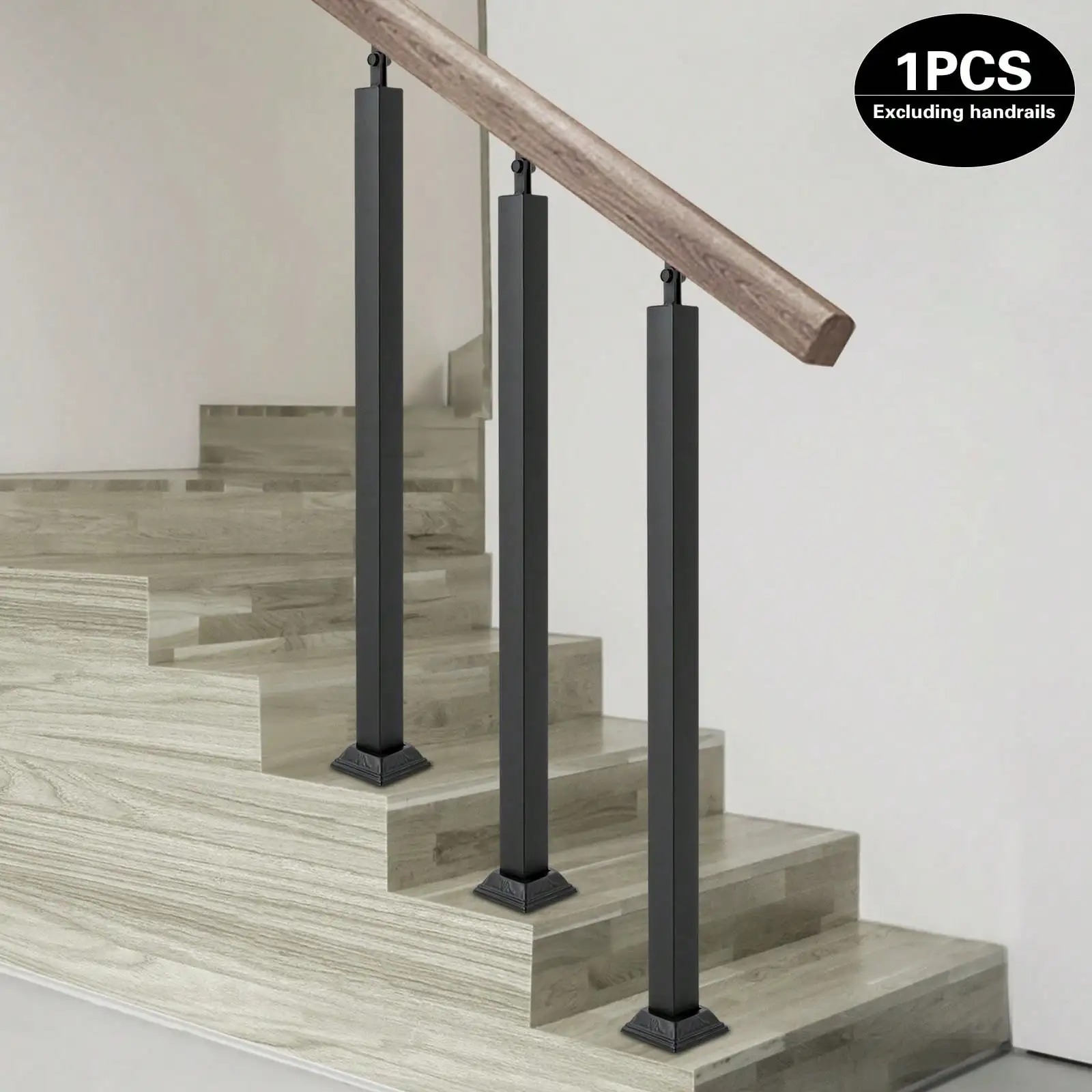 85 Cm Trap Balusters Post Zwart Vierkant Metalen Reling Spindels Kabel Reling Post Voor Dek Trappen Tuin Buitentrap Remodellering