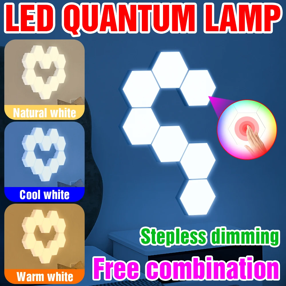 LED Night Light Honeycomb Lamp For Room Party Decoration SMD2835 Indoor Nightlights Touch Control Sensor 3 Colors Quantum Lamp