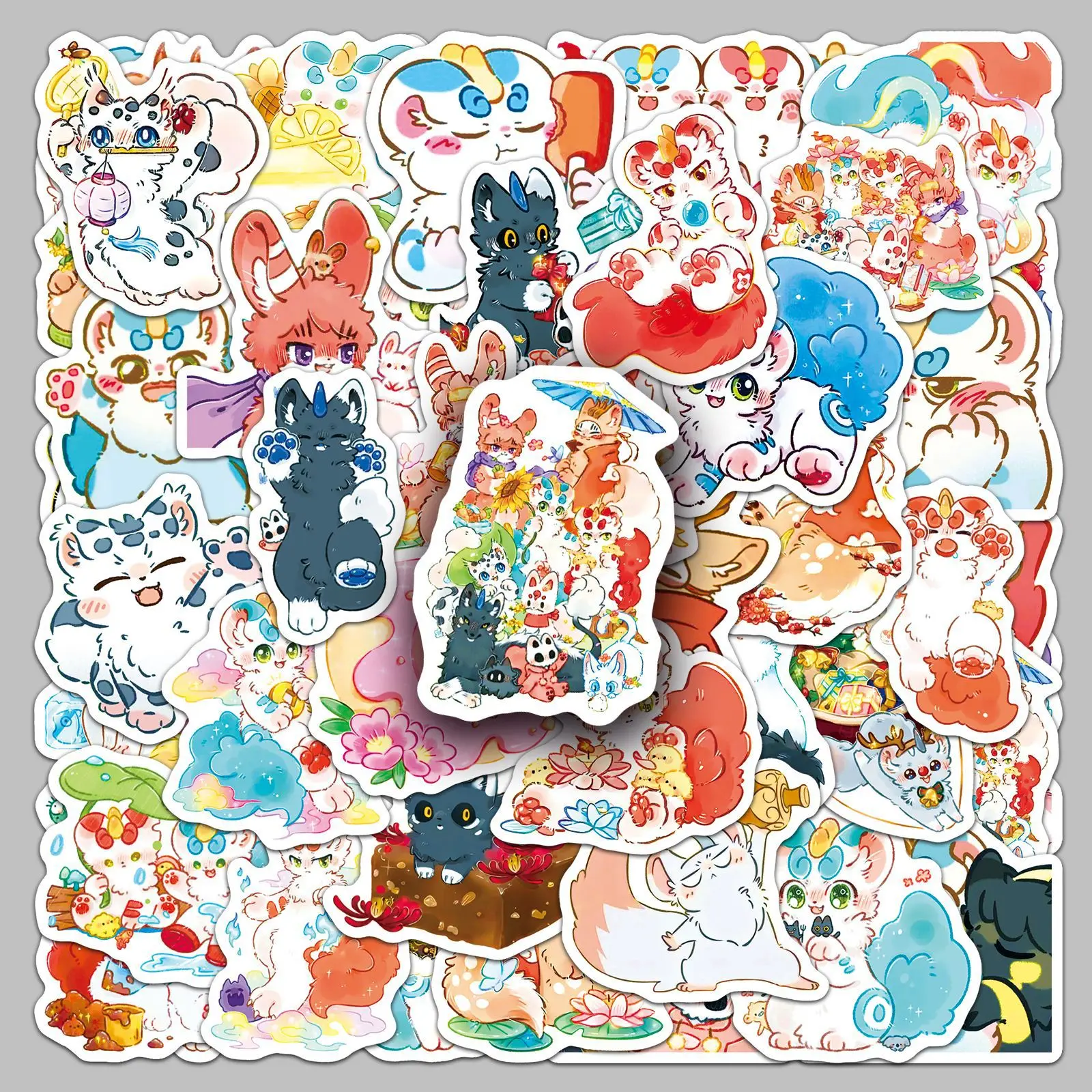 

10/50PCS Cute There are Beasts Here Sticker Animal Decal DIY Notebook Phone Luggage Scrapbook Waterproof Sticker Party Gift