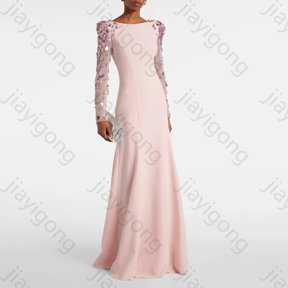 

Elegant Evening Dresses Exquisite Sexy High Quality Long Sleeves Sequined Beading Diamond Prom Party Gowns for Women Customized