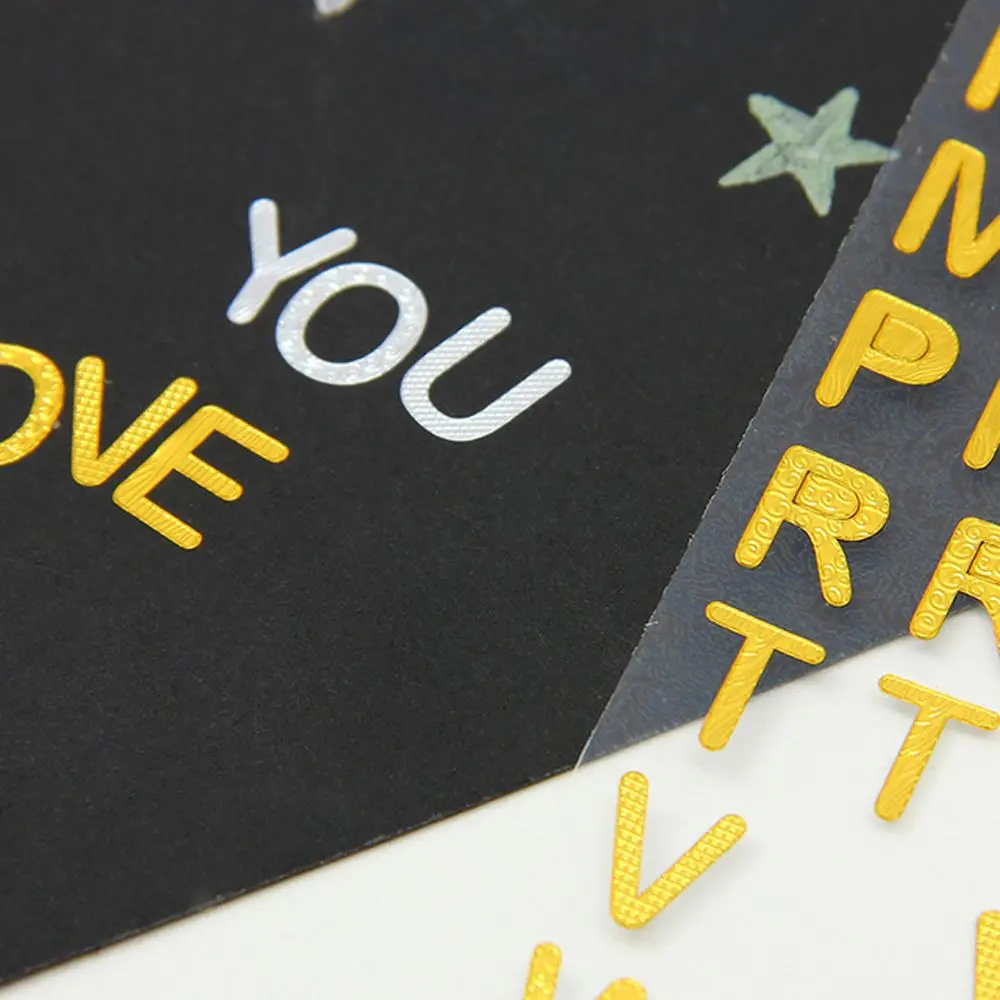 Diary Planner Scrapbooking Journal Numbers Label Sticker Bronzing Letters Numbers Alphabet Stationery Sticker School Supplies