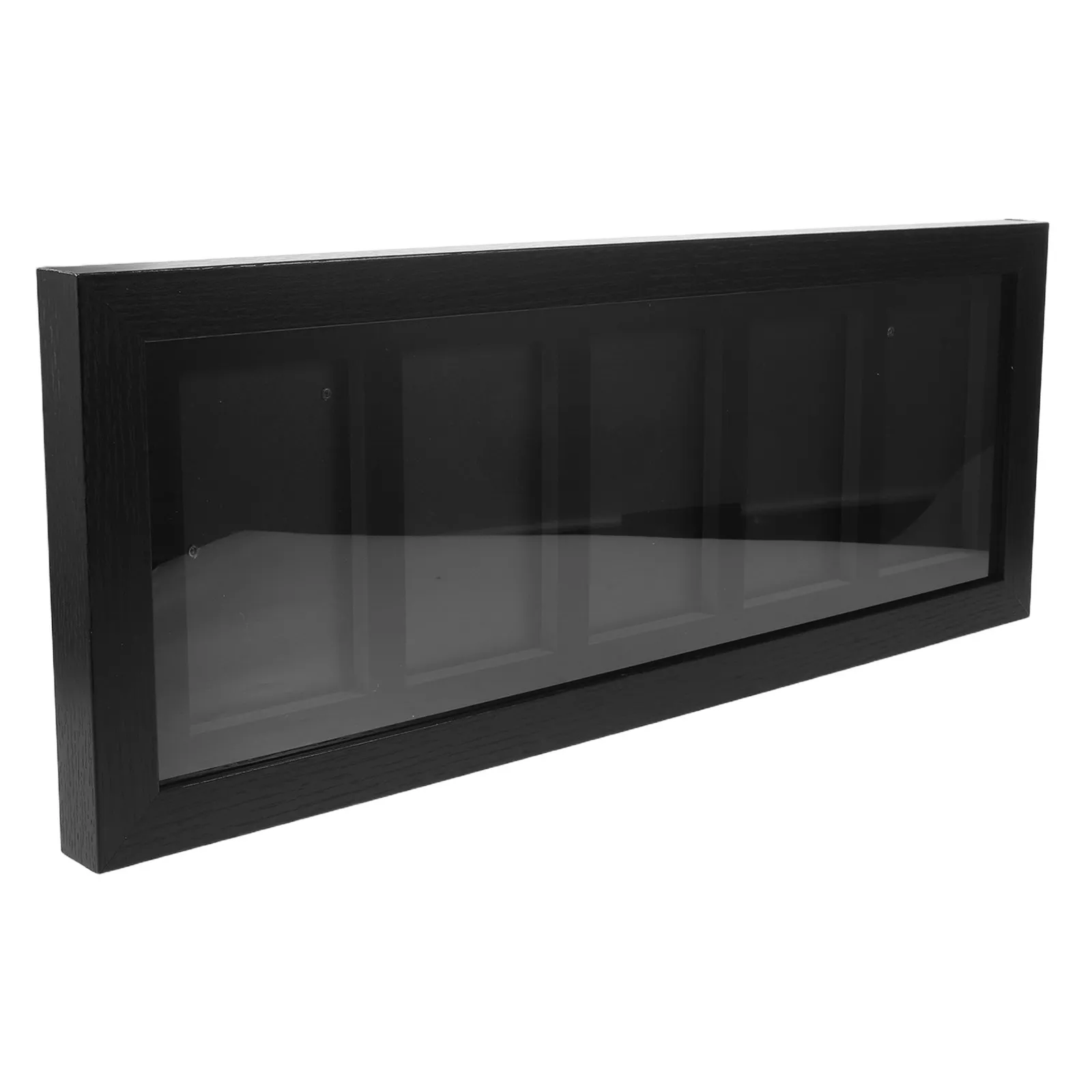 

Рамка-витрина для коллекционных карточек, 5 ячеек, настенная, черная, 20x7.6x1.2 дюйма, держатель для бейсбольных и спортивных карточек, футляр для демонстрации PSA