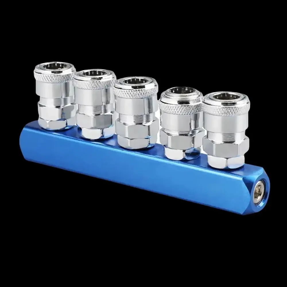 1Pcs C-type SML Compressor Fitting Round Manifold Pneumatic Fitting 2/3/4/5 Slots Multi Splitter Air Gas Distributor Pump Tool