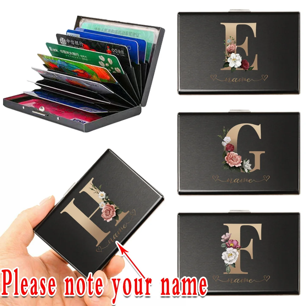 

Customized Name Credit Card Holder Men Anti-scan Smart Wallet RFID ID Card holder Business Wallet Money bag Thin Purse Card Case