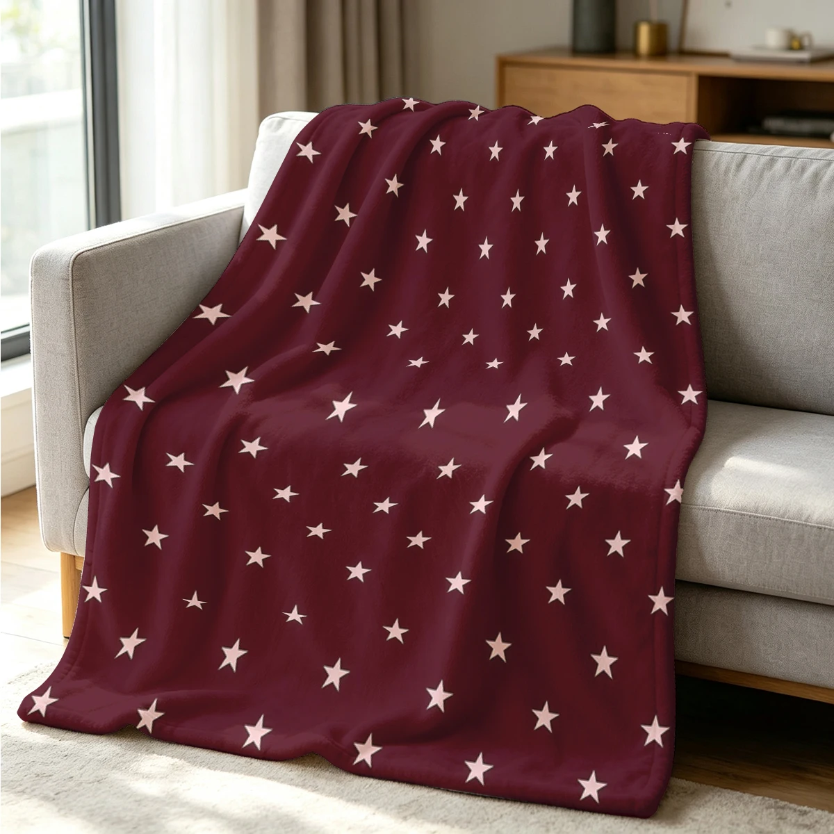 Star Field Flannel Blanket Warm Soft Halloween Christmas Couch Warm Cozy Decorative Decor Gift for All Season