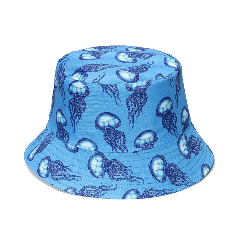 Doppelseitiger Fischerhut mit Ozean-Aufdruck für Männer/Frauen, atmungsaktive Fischermütze für Strand, Reisen und Outdoor, lässiger Hip-Hop – Detail 5