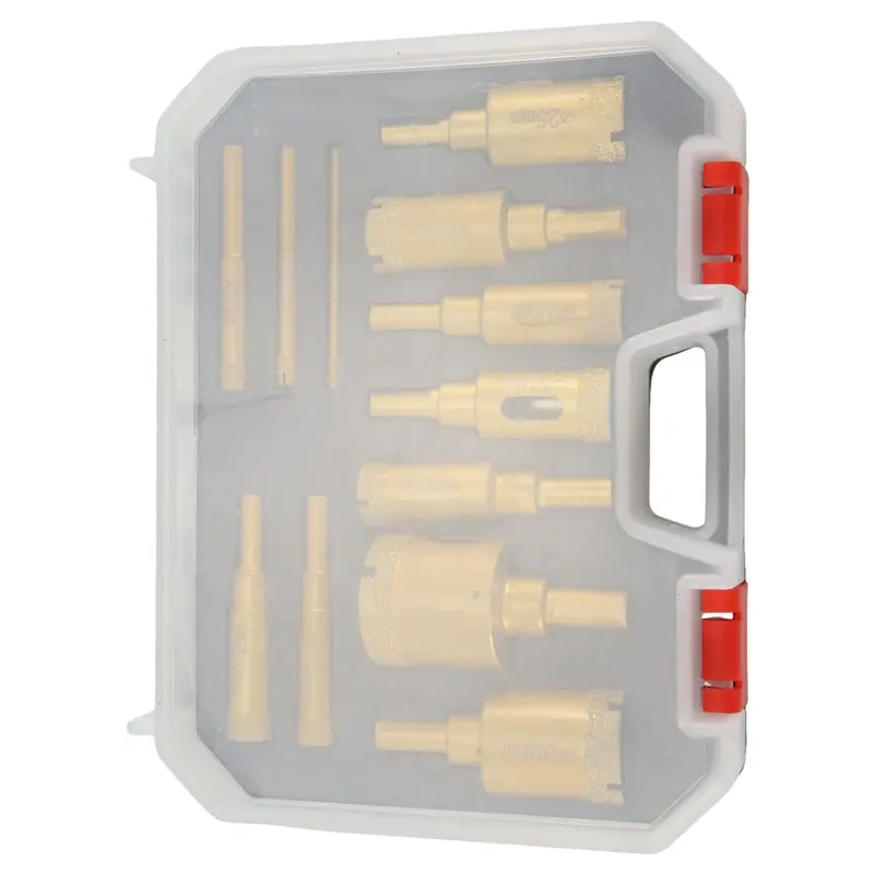 Professional 12Pcs 6-35Mm Diamond Coated Drill Bits Hole Saw Kit For Marble Stone Tile