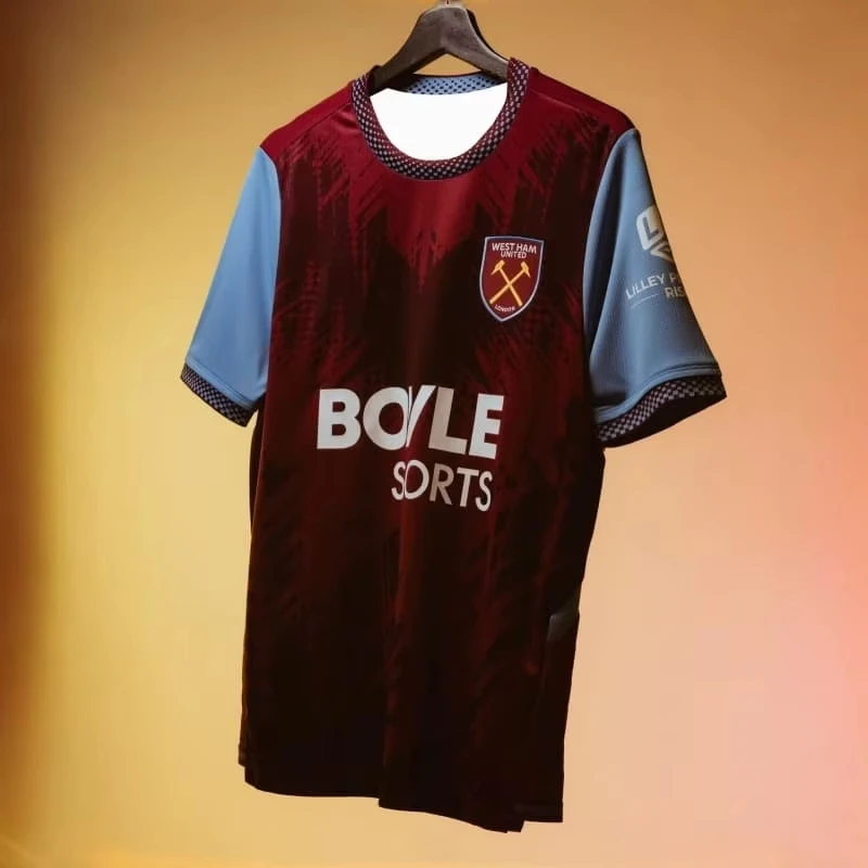 2026 New West Ham United 26/27 Season Home and Away Kits Men's and Women's Fan Casual Wear Sports T-Shirts Family Matching