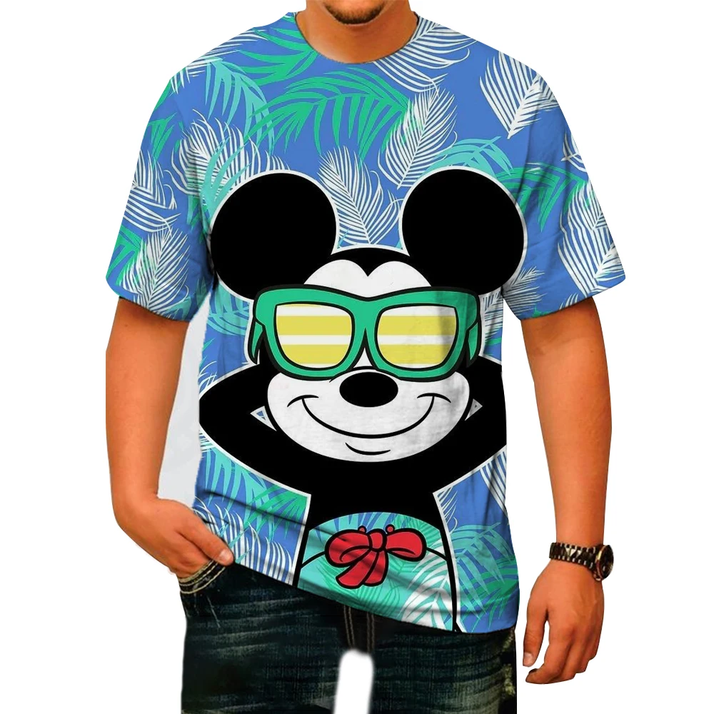 

Mickey Mouse Men's T Shirt Disney Cartoon TShirts Male Summer Short Sleeve Couple 2024 Cute Funny Tops Tee Camiseta Children