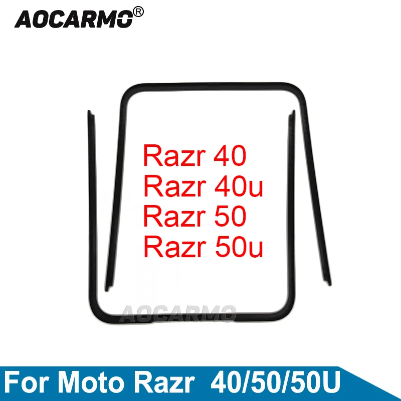 Aocarmo For Moto Motorola Razr 40 40U 50 Ultra Front Screen Stand Middle Bezel Frame LCD Display Bracket Plastic Hoder