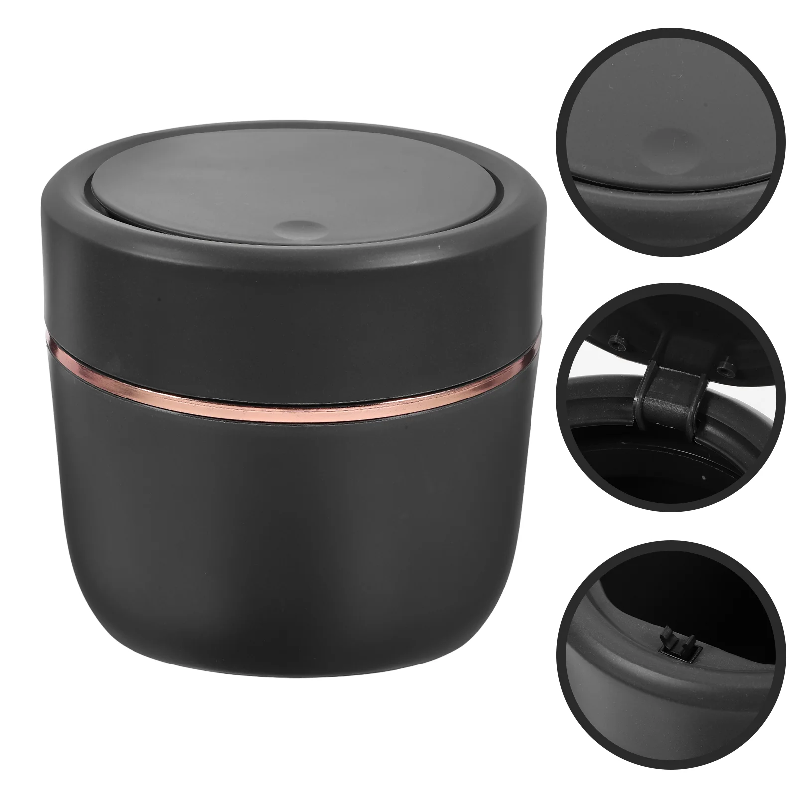 

Rubbish Bin Paper Basket Trash Can Bedroom Waste Desk Lidded Desktop Garbage Black Holder Office