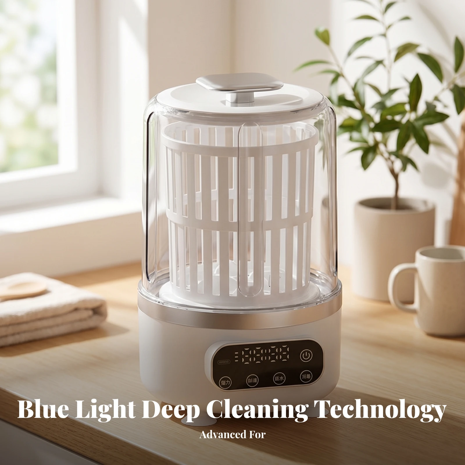 

Waterproof Cordless Mini Washing Machine Compact Portable Mini Washer Digital Display Household Appliance Underwear Washer