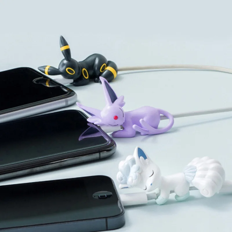 Pokemon Pikachu Charging Cord Protection USB Cable Case Cartoon Eevee Data Line Cord Cable for IPhone Xiaomi Samsung Accessories