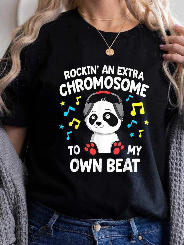 Down Syndrome T-Shirts Kids Rockin An Extra Chromosome Sports Dad T-shirts Fun Cute Tops For Teen Graphic Tees Women T-shirts