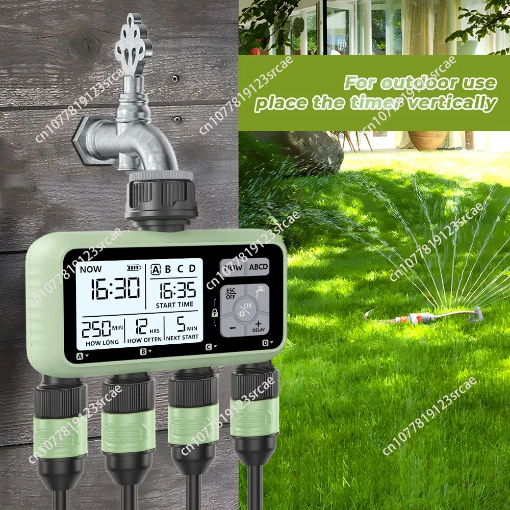 HCT-379 Outdoor Garden Smart 4 out irrigation timer Four independent interfaces for easy installation of garden tools