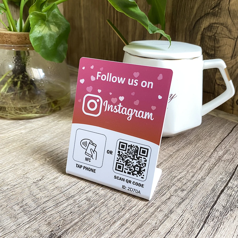 NFCテーブルディスプレイスタンド,3 "x",タップスタンド,Instagram,Facebook, NFC