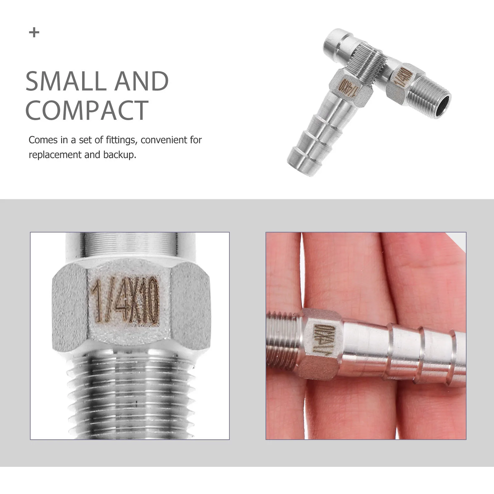 

2Pcs Stainless Steel Gas Fittings Leak Proof Brewing Hose Connector Npt Male Thread Air Hose Adapter Pipe Connector