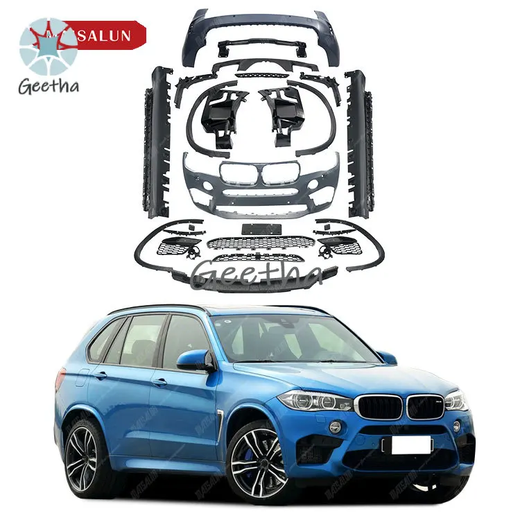 2013-2018 Auto Car Assembly Include Front Bumper Rear Bumper Side Skirts Exhaust Body Kit for BMW X5 F15 Upgrade X5M Body Kit