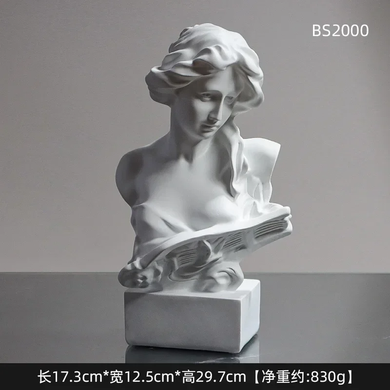 

European David Head Figurine Greek Mythology Venus Resin Statue Home Figures Sculpture Bookshelf Decorations Art Sketch Prop