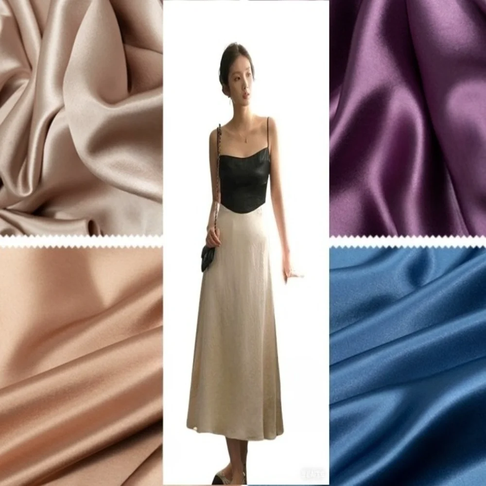 

Triacetic Acid Satin Fabric for Diy Sewing Coat Dress Suspender Western Fashion Clothing Designer Fabrics Cloth Material